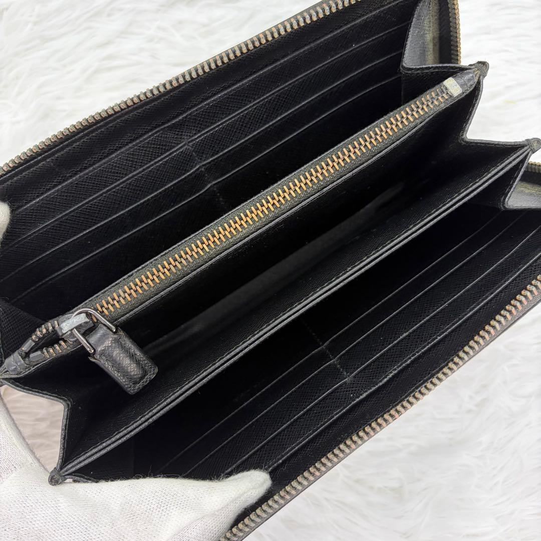 美品✨️プラダ PORTER コラボ　ラウンドファスナー　長財布　レザー 黒