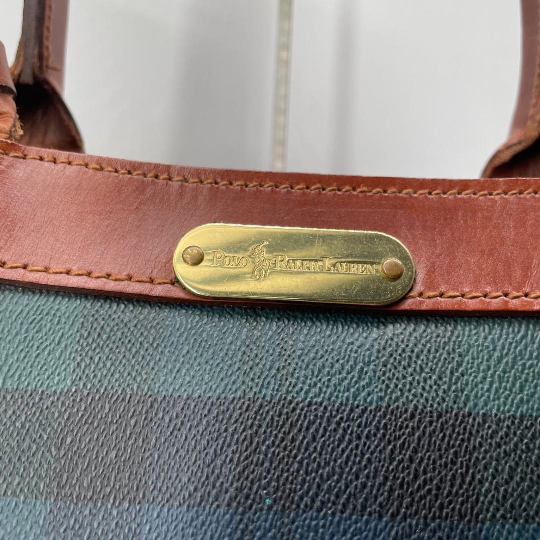 15446✨希少✨ポロラルフローレン 大容量 トートバッグ ブラックチェック