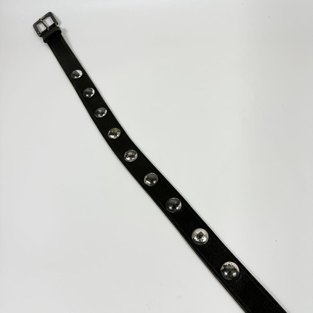 Y's for men レザーベルト 黒 スタッズ シルバー y2k