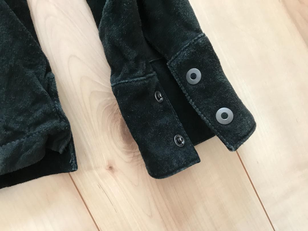 シェラック　スエード　シャツ　レザー　ジャケット　黒　バックラッシュ好きにも