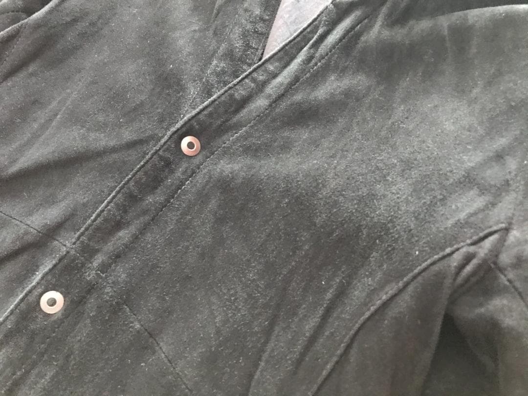 シェラック　スエード　シャツ　レザー　ジャケット　黒　バックラッシュ好きにも