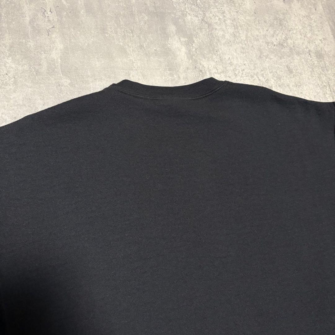 00s RUSSELL ラッセル　前V スウェット　トレーナー　黒　無地　L