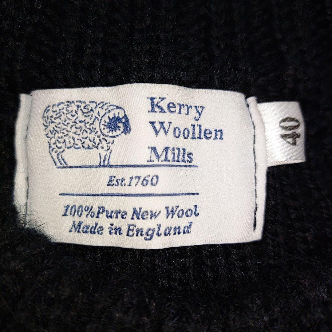 ケリーウーレンミルズ フィッシャーマン リブ クルーネック セーター 40