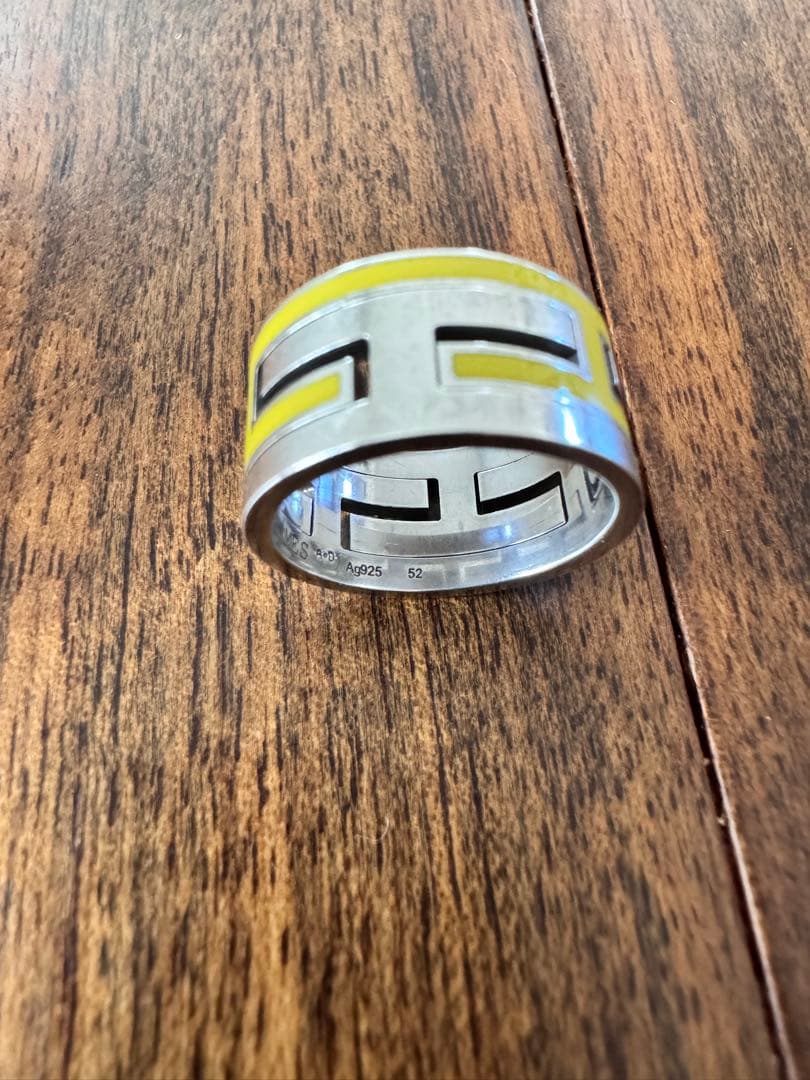 HERMES エルメス ムーブアッシュ リング 指輪　シルバー　イエロー　黄色