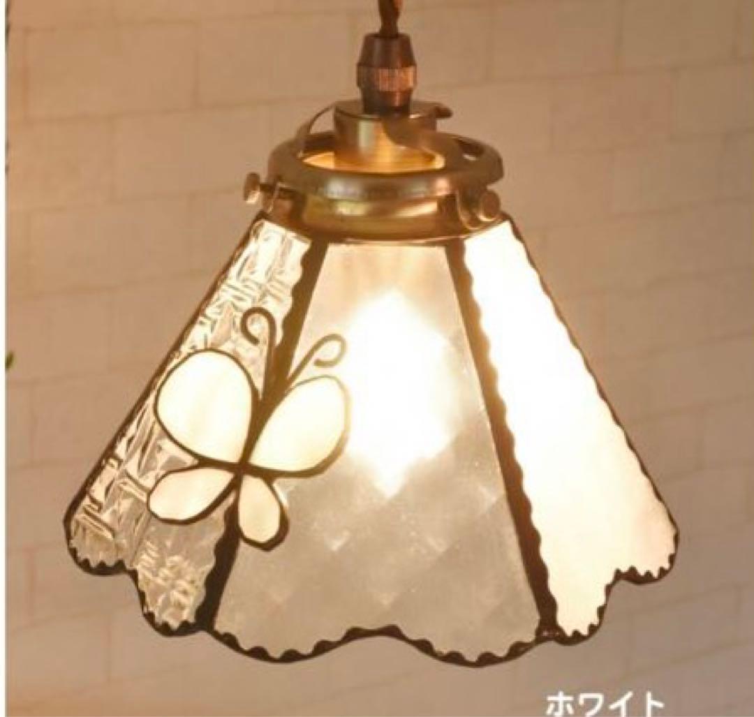 ペンダントライトステンドグラス⭐︎日本製 Papillon Bleu