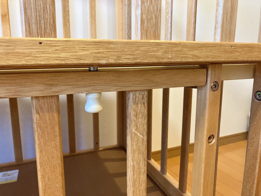 【良品】KATOJI 木製ミニベビーベッド キャスター付き 2段