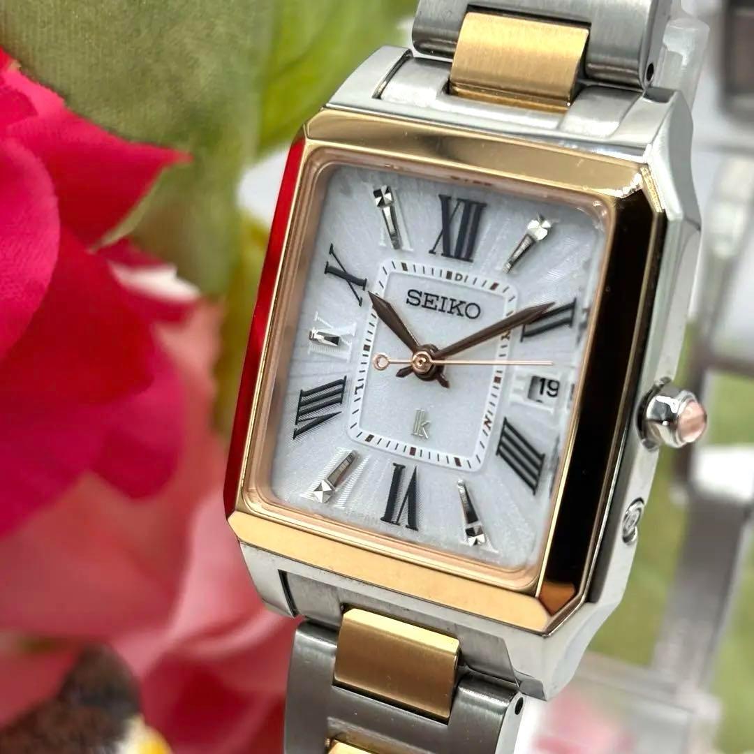 稼働品☆　SEIKOセイコー　ルキア　lk スクエア　電波ソーラー腕時計