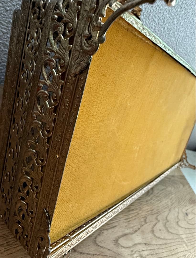 ヴィンテージ ジュエリーボックス べベルガラス アクセサリーケース