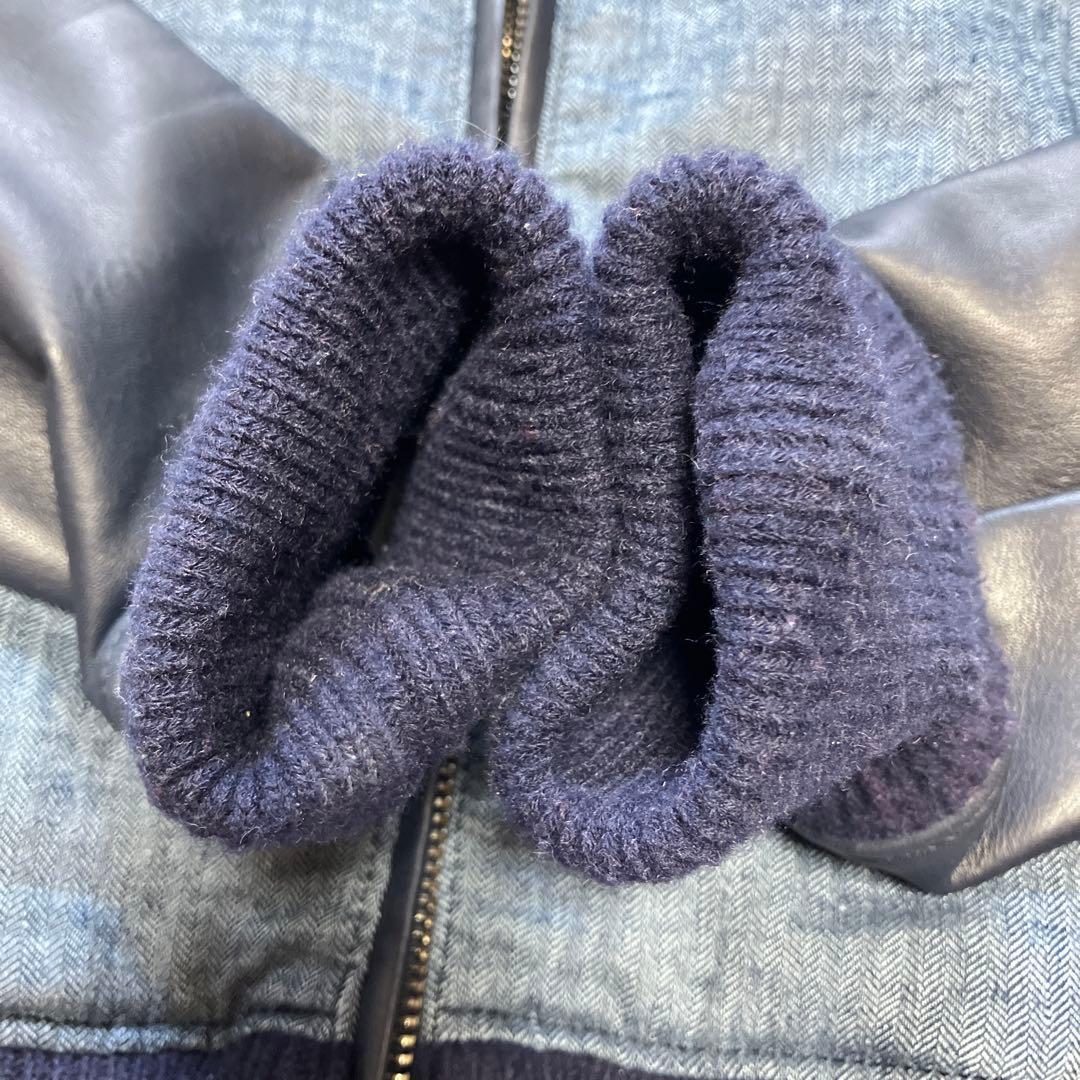 R★タグあり　定価14.5万円　AKM B310 ラムレザー　革ジャン　ネイビー