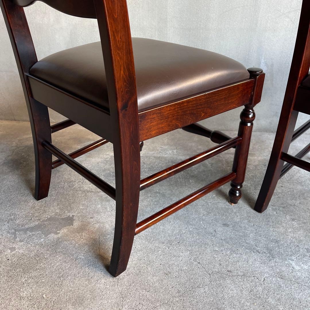 美品　北海道民芸家具　ダイニングチェア　2脚セット　王宮系