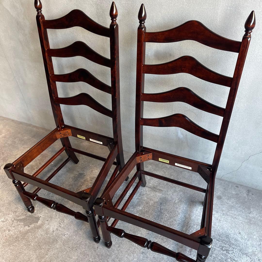 美品　北海道民芸家具　ダイニングチェア　2脚セット　王宮系