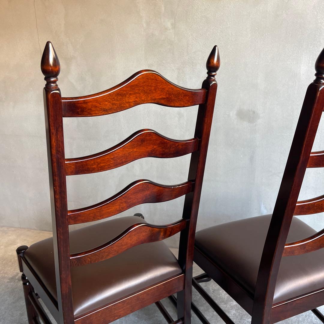 美品　北海道民芸家具　ダイニングチェア　2脚セット　王宮系