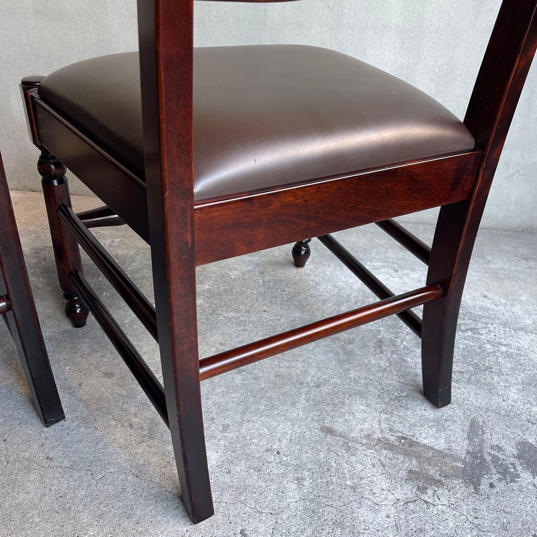 美品　北海道民芸家具　ダイニングチェア　2脚セット　王宮系