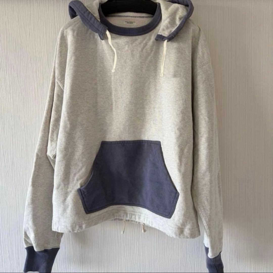 フィグベル　アタッチドフーディー　パーカー　オートミール　パープルネイビー