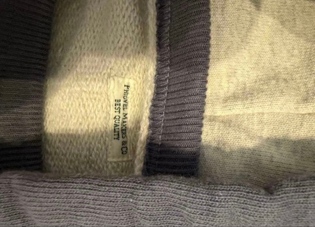 フィグベル　アタッチドフーディー　パーカー　オートミール　パープルネイビー