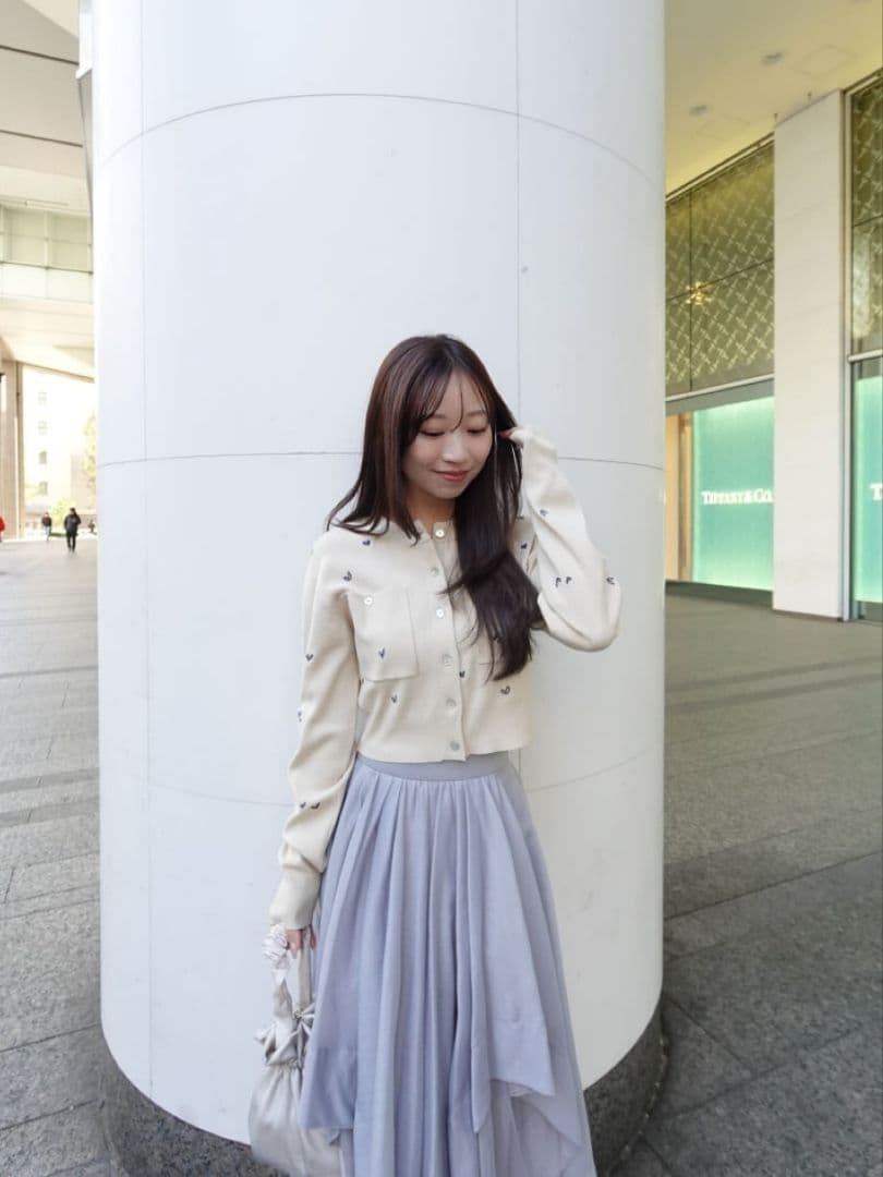 ココディール 即完再販なし ウェーブフレアオーガンジースカート 26ss