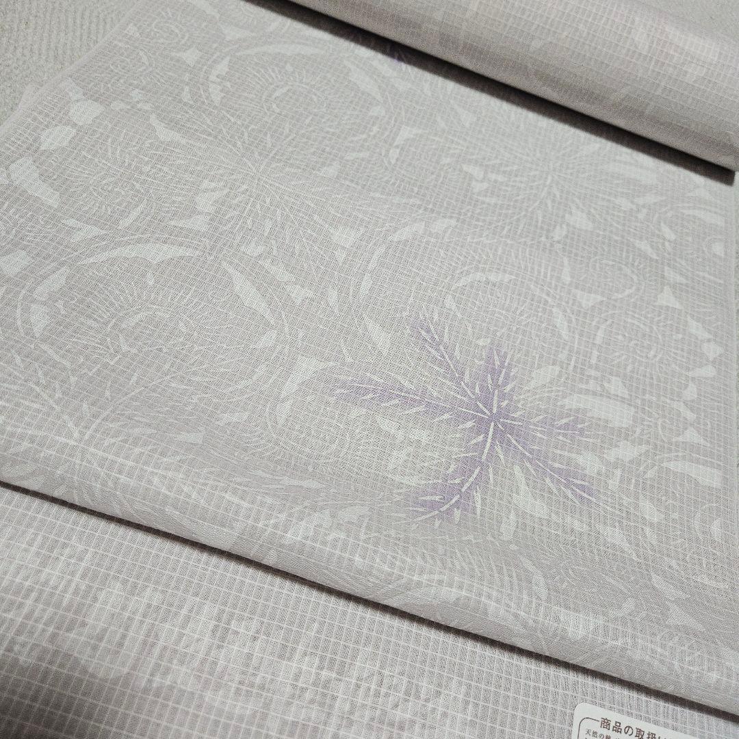 紺仁　綿麻きもの　紅梅　保管品