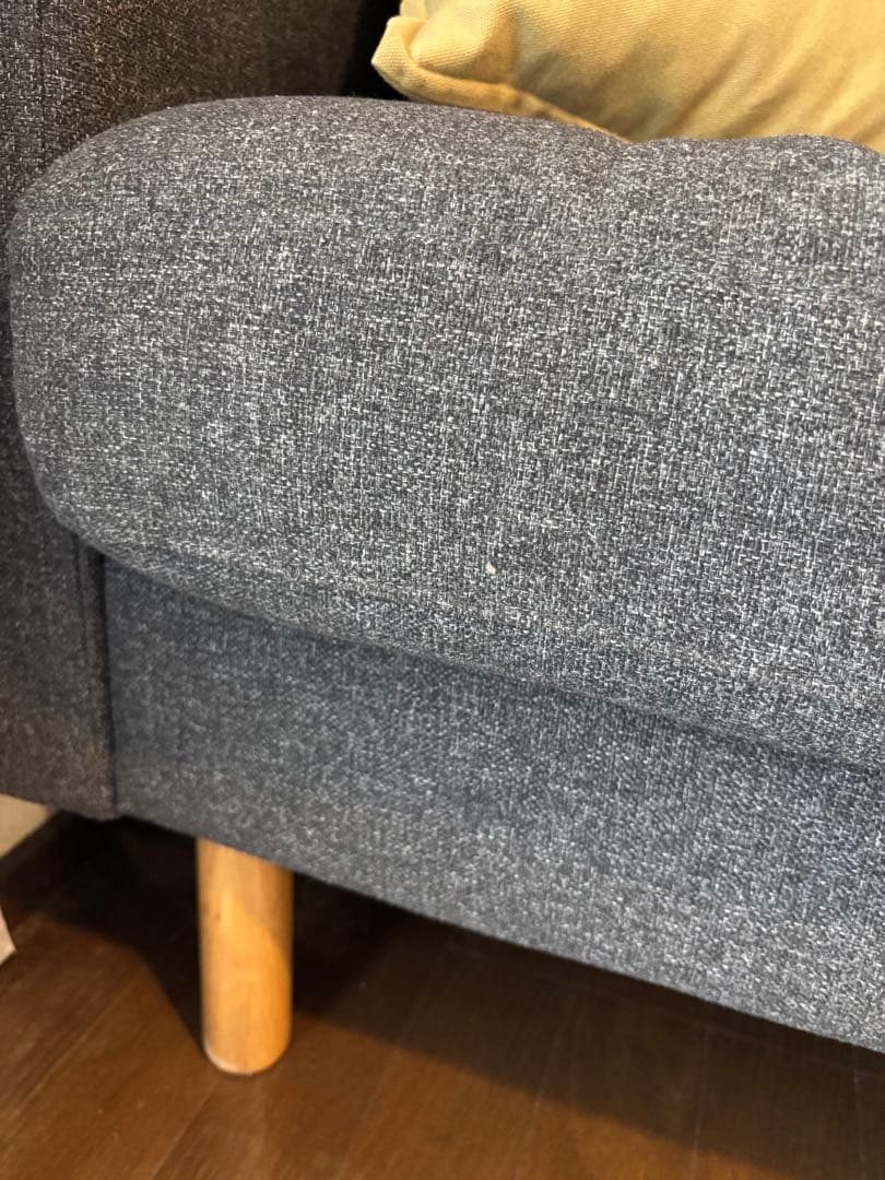 LANDSKRONA ランズクローナ 3人掛けソファ, ダークグレー/ウッド