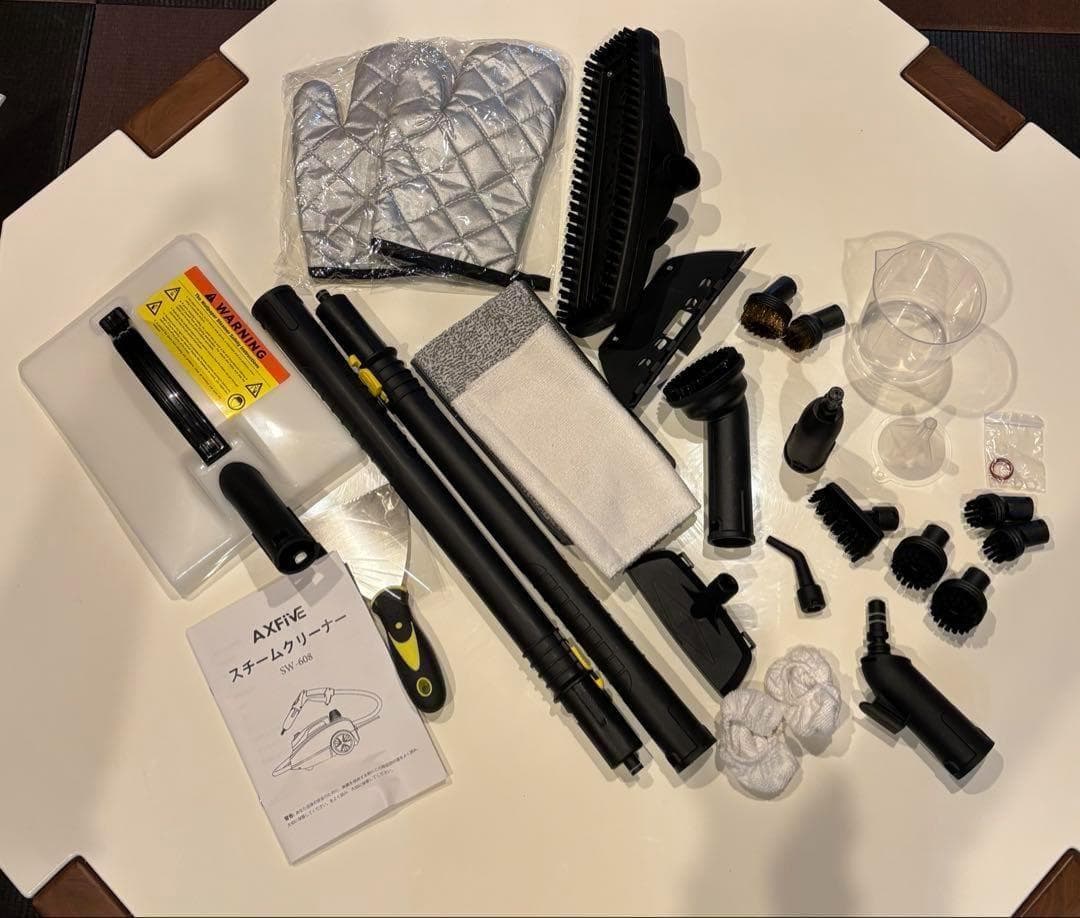 AXFIVE スチームクリーナー 高耐久キャニスタースチーマー 28 個のアクセ