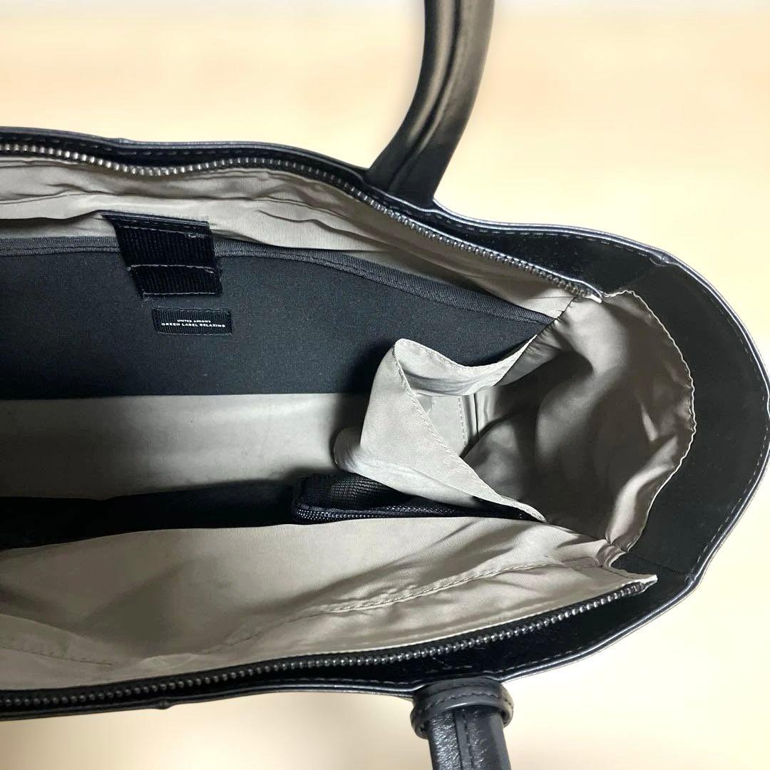 【美品】ユナイテッドアローズ グリーンレーベル レザー トートバッグ ブラック