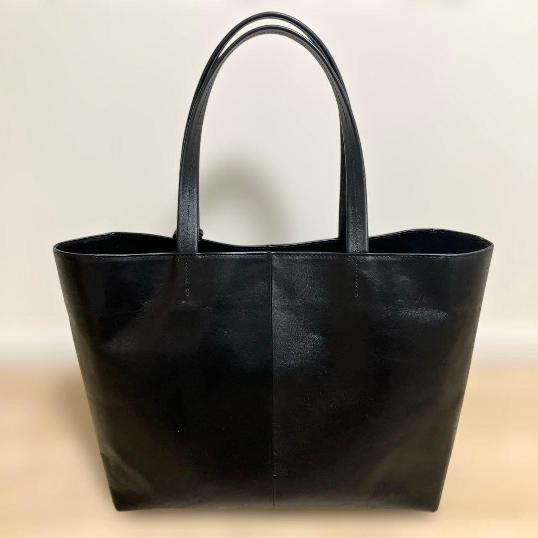 【美品】ユナイテッドアローズ グリーンレーベル レザー トートバッグ ブラック