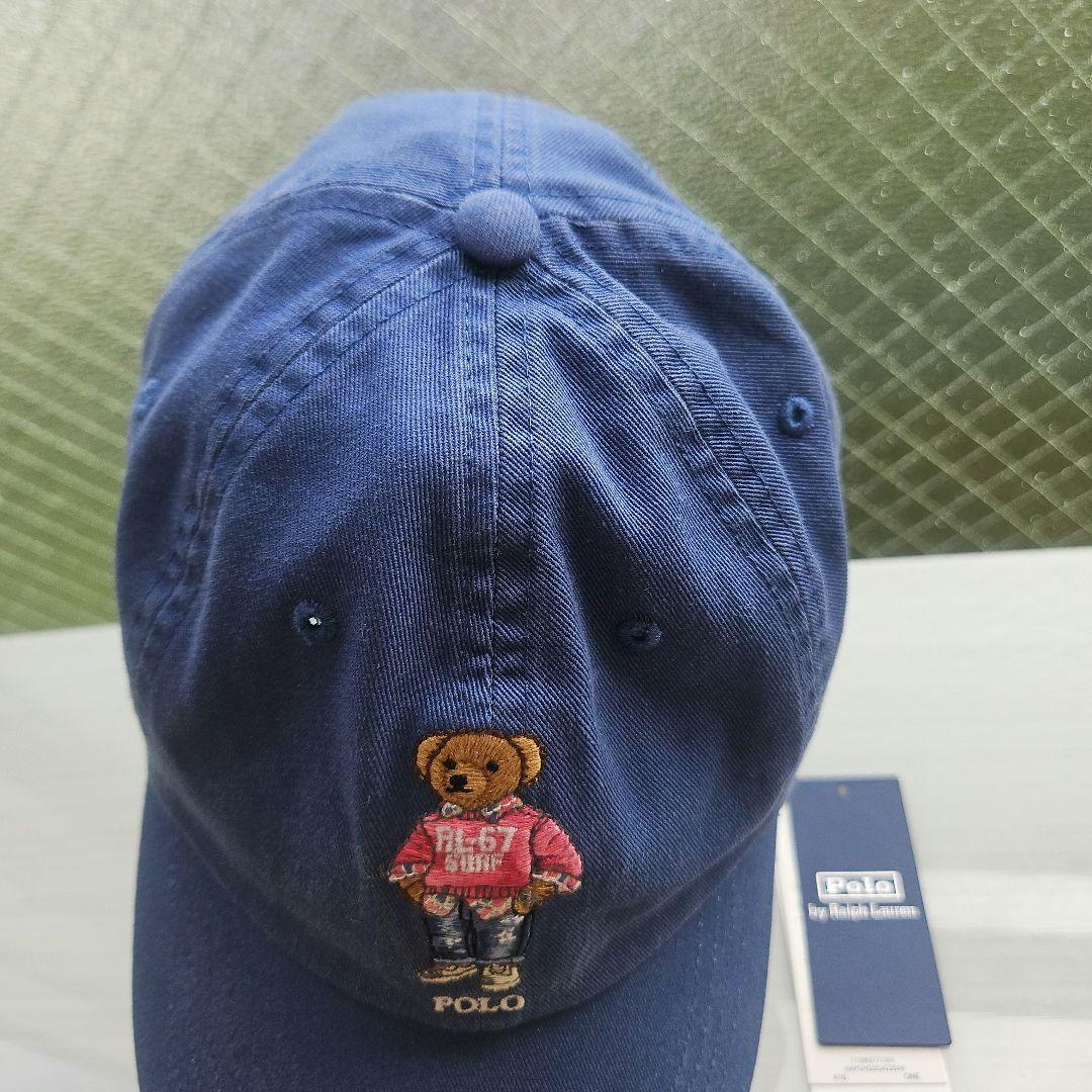 美品⭐ポロラルフローレン ポロベア刺繍 ベースボールキャップ 水色