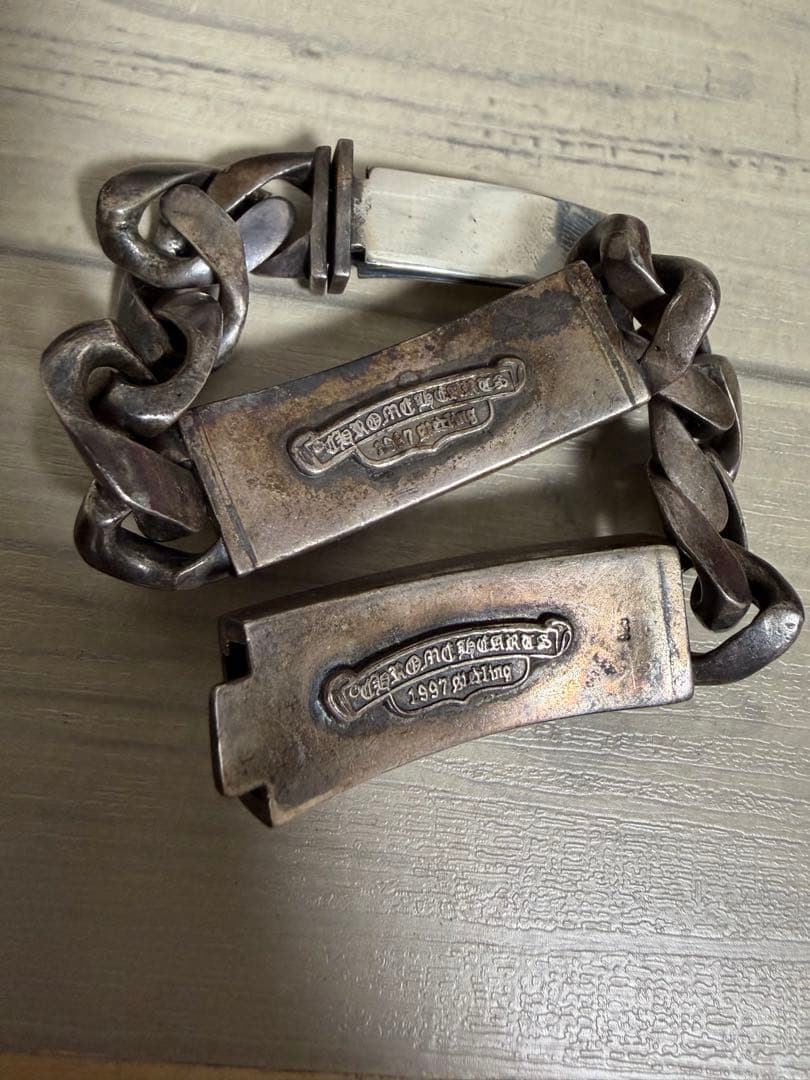 ダブルIDブレスレットフローラルダガー　シルバー