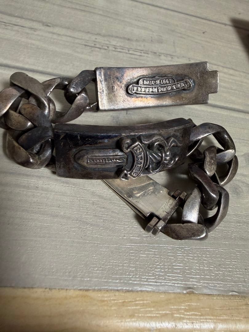 ダブルIDブレスレットフローラルダガー　シルバー