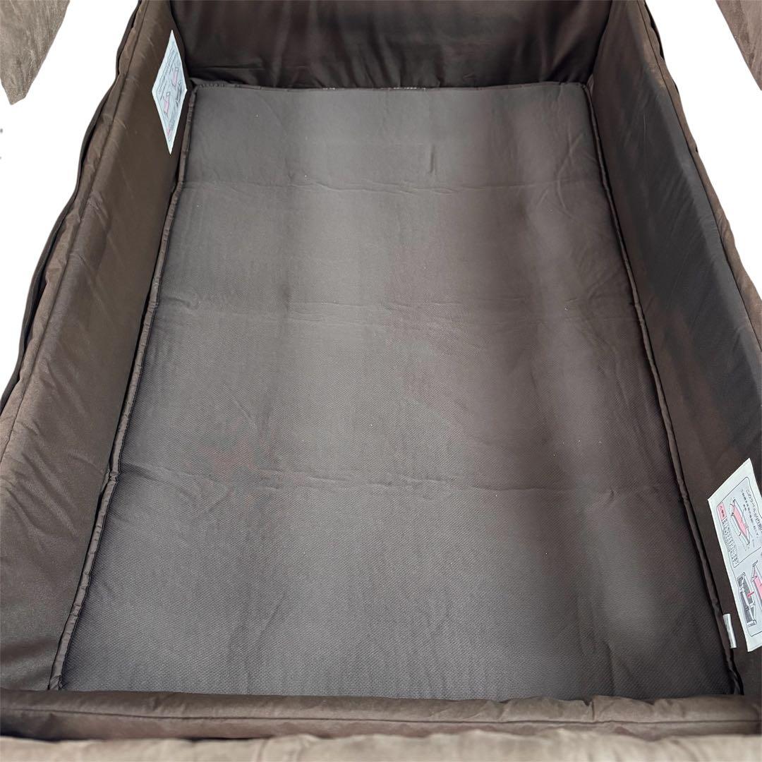 美品 Aprica ココネルエアープラス ベビーベッド ブラウン 洗えるマット