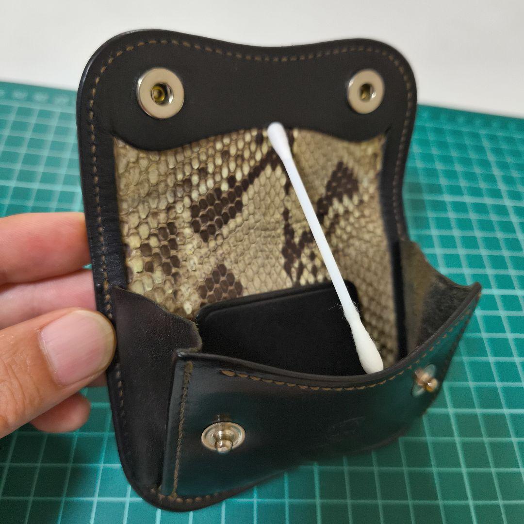 ★ラストクロップス LCタング サドルプルアップレザー ブラック　パイソン