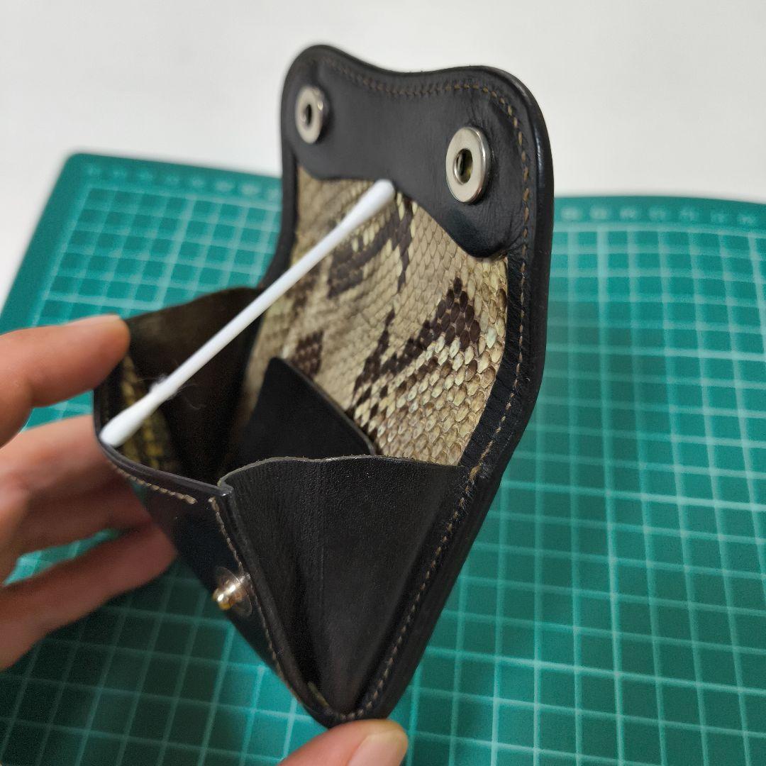 ★ラストクロップス LCタング サドルプルアップレザー ブラック　パイソン