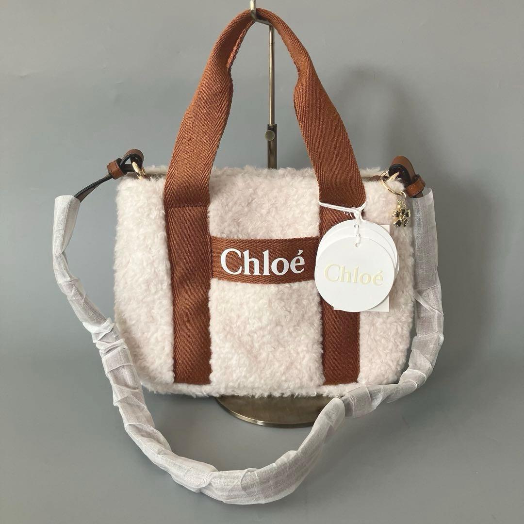 ◆新品未使用 Chloe クロエ ミニ ハンドバッグ ショルダーバッグ ボア