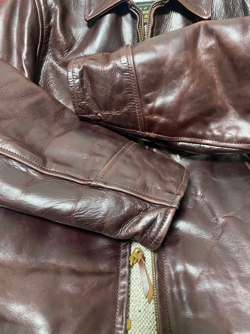 r*a様 AERO LEATHER エアロレザー ハーフベルト 34 バーガンデ