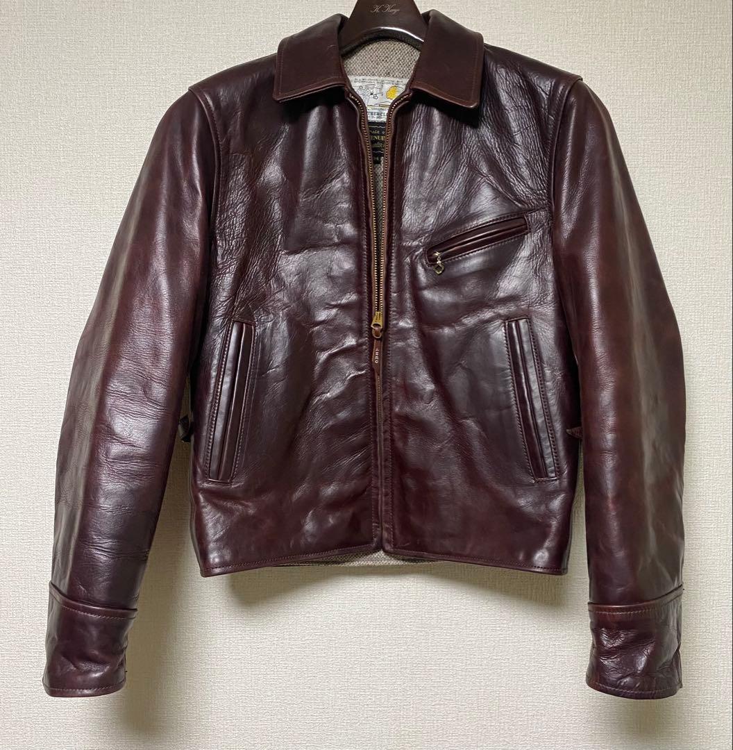 r*a様 AERO LEATHER エアロレザー ハーフベルト 34 バーガンデ