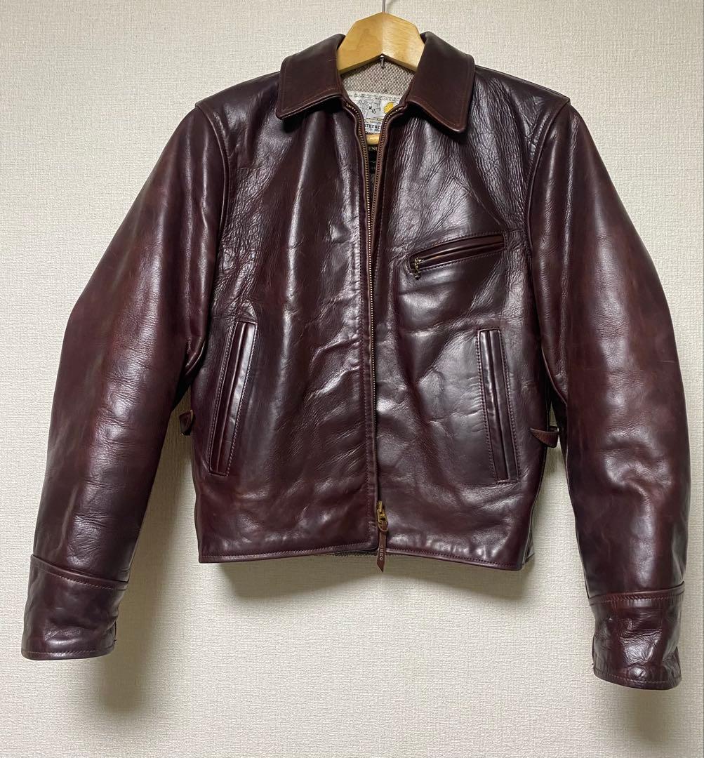 r*a様 AERO LEATHER エアロレザー ハーフベルト 34 バーガンデ