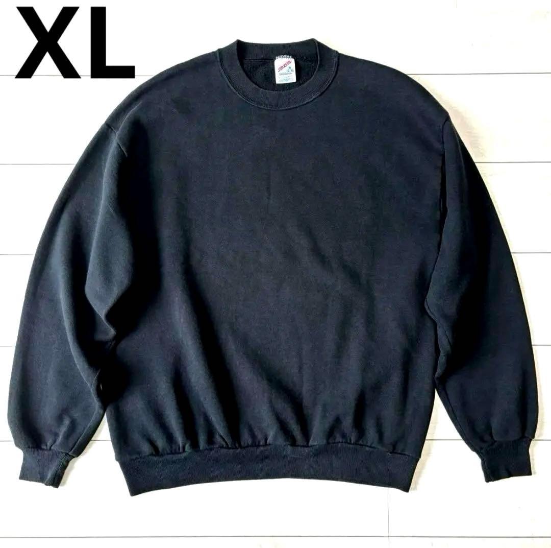 USA製 XL 美品 黒 90s ジャージーズ スウェット トレーナー