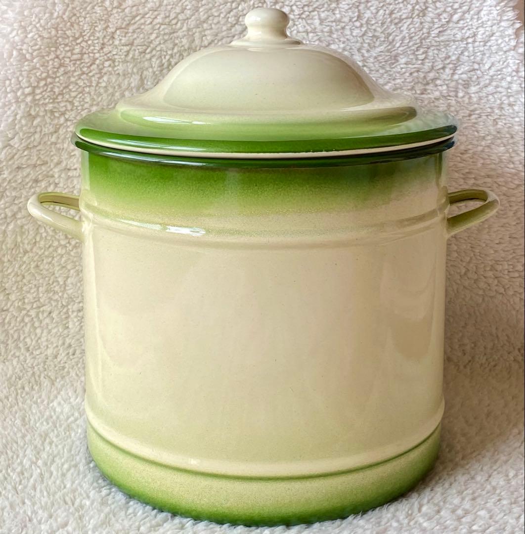 イマン　イヴ　ホーロー製取っ手付きビード入りストッカーLサイズ　欠け無し❣️