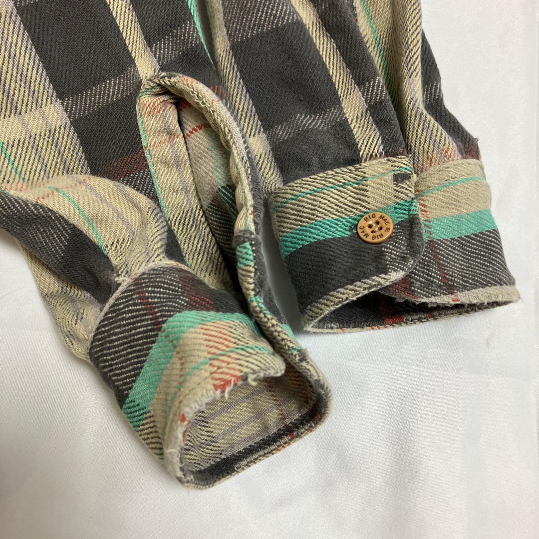 80s BIG MAC USA製 ネルシャツ L bigmac 黒 ブラック