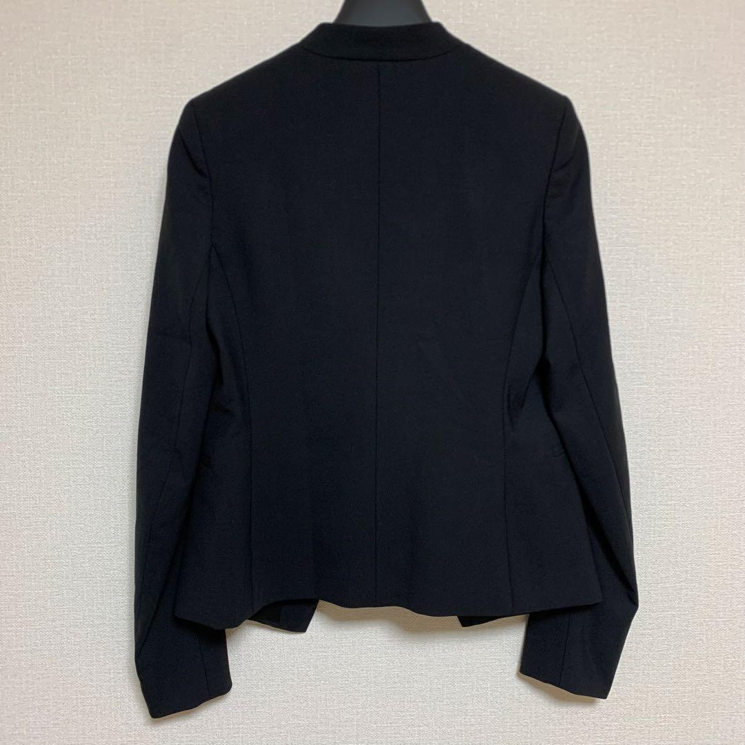 【極美品】セオリー　現行　ノーカラー　0 パンツスーツ　ブラック　フォーマル