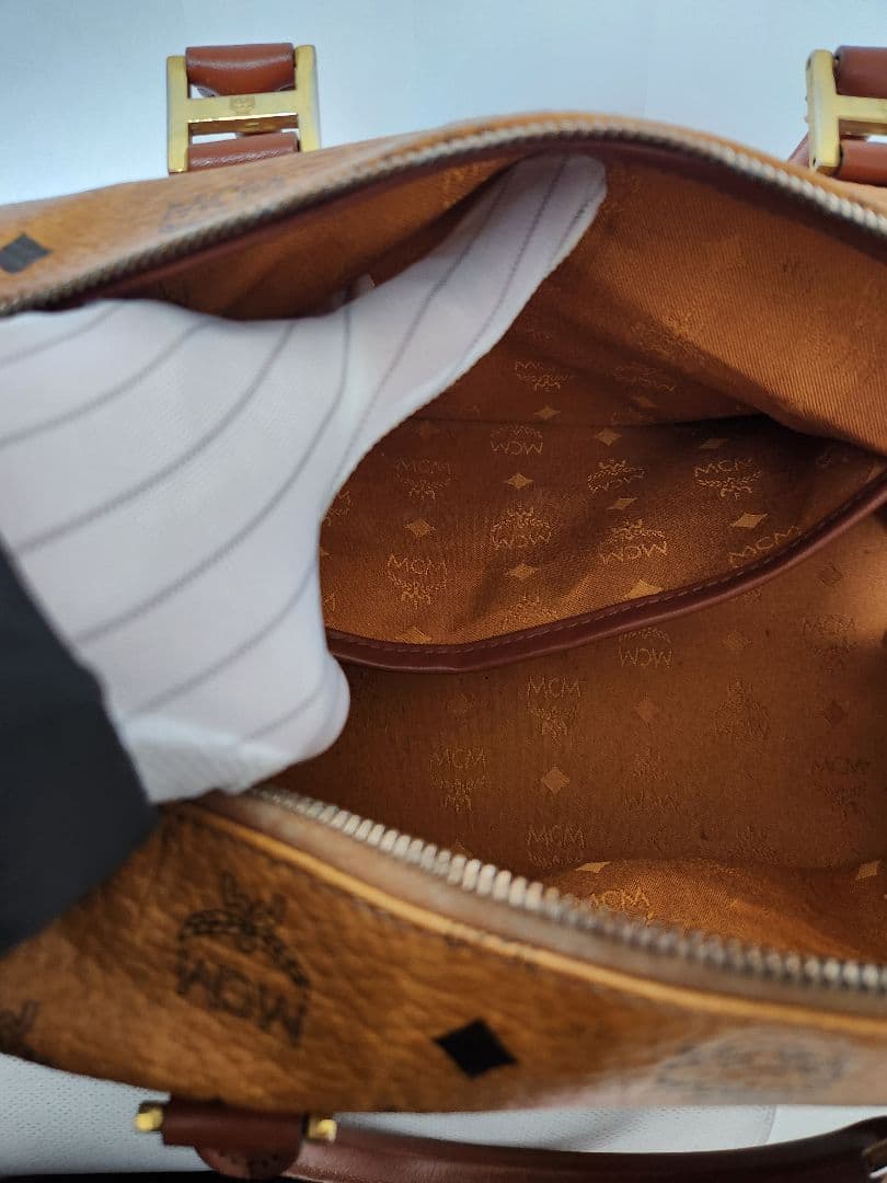 【極美品】MCM エムシーエム レザー ハンドバッグ ボストンバッグ ヴィセト