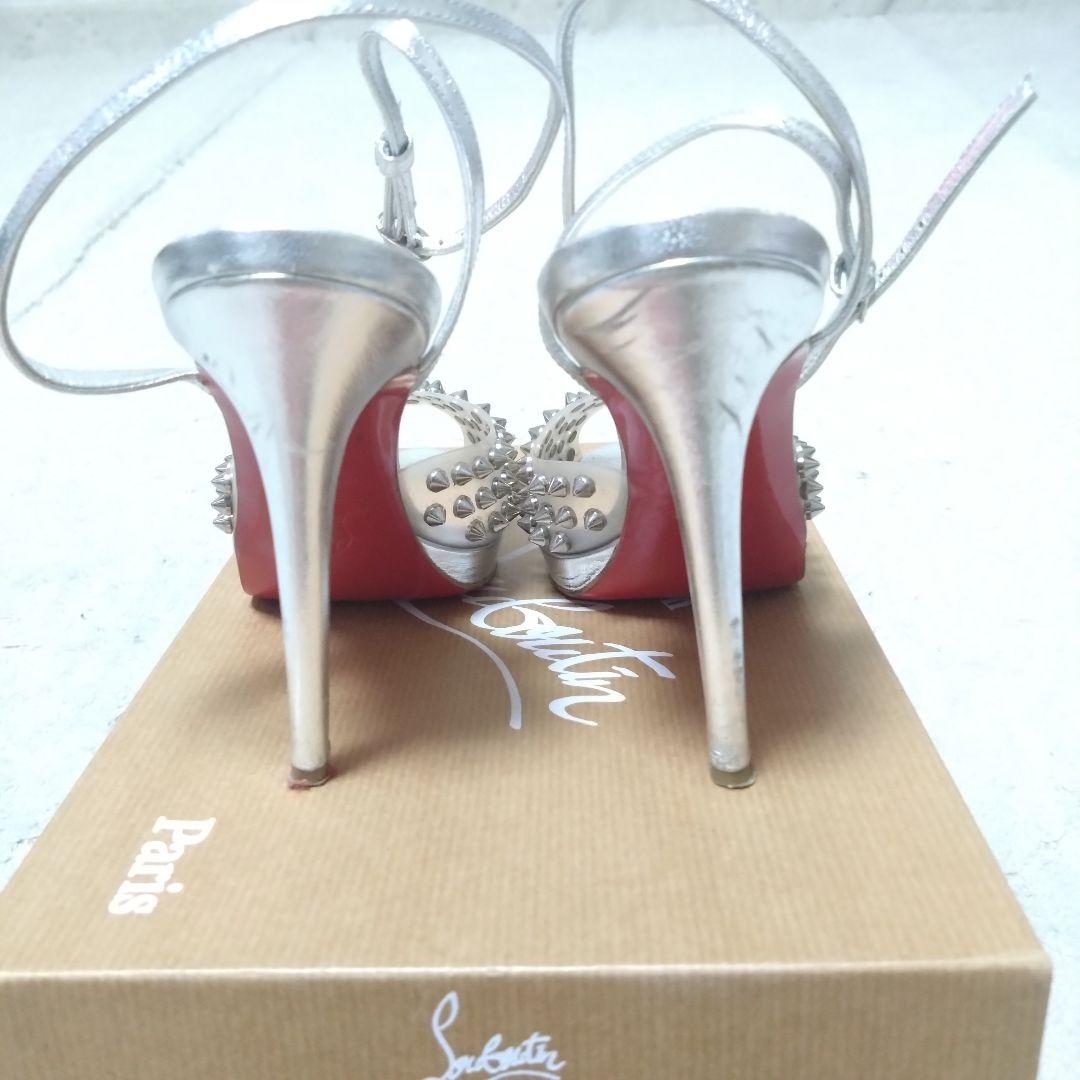 Christian Louboutin サンダル ハイヒール シルバー スタッズ