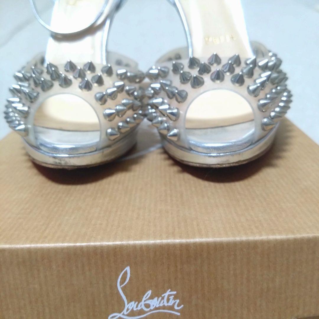 Christian Louboutin サンダル ハイヒール シルバー スタッズ