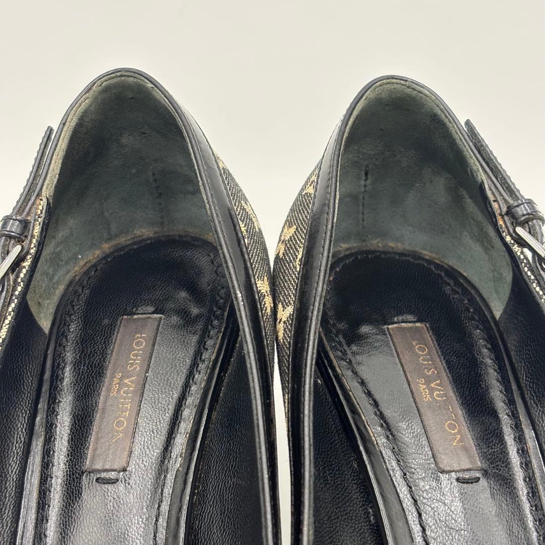 ルイヴィトン モノグラム　ミニキャンバス パンプス ハイヒール ブラック系