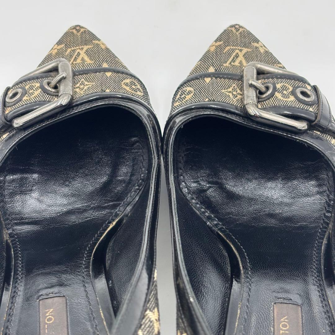 ルイヴィトン モノグラム　ミニキャンバス パンプス ハイヒール ブラック系