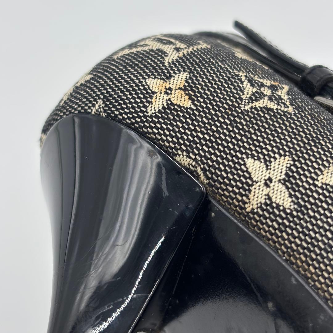 ルイヴィトン モノグラム　ミニキャンバス パンプス ハイヒール ブラック系