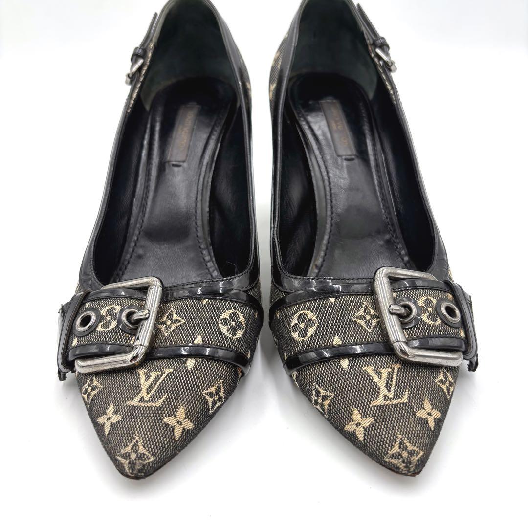 ルイヴィトン モノグラム　ミニキャンバス パンプス ハイヒール ブラック系