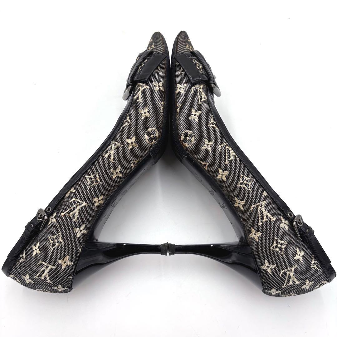 ルイヴィトン モノグラム　ミニキャンバス パンプス ハイヒール ブラック系