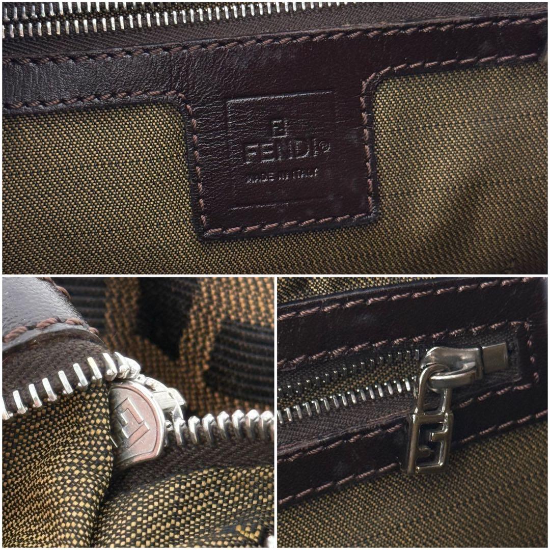 FENDI フェンディ ズッカ マンマバケット ハンドバッグ FF金具 ブラウン