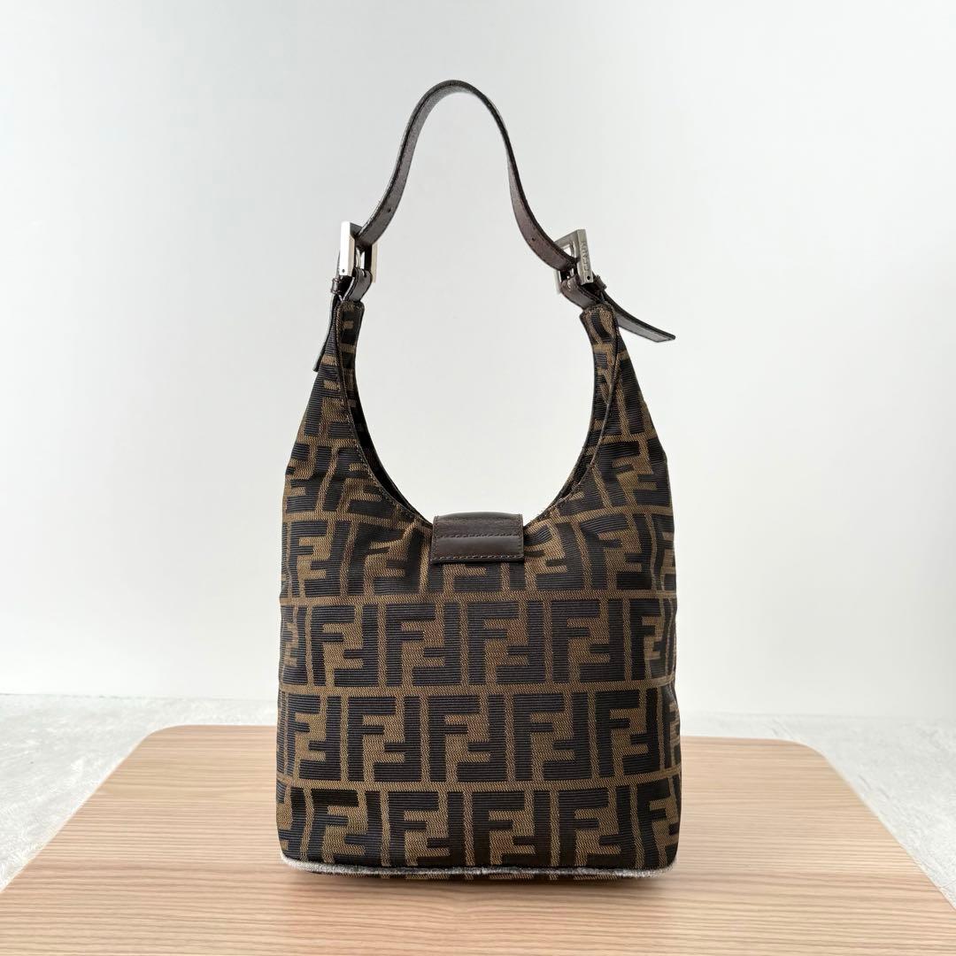FENDI フェンディ ズッカ マンマバケット ハンドバッグ FF金具 ブラウン
