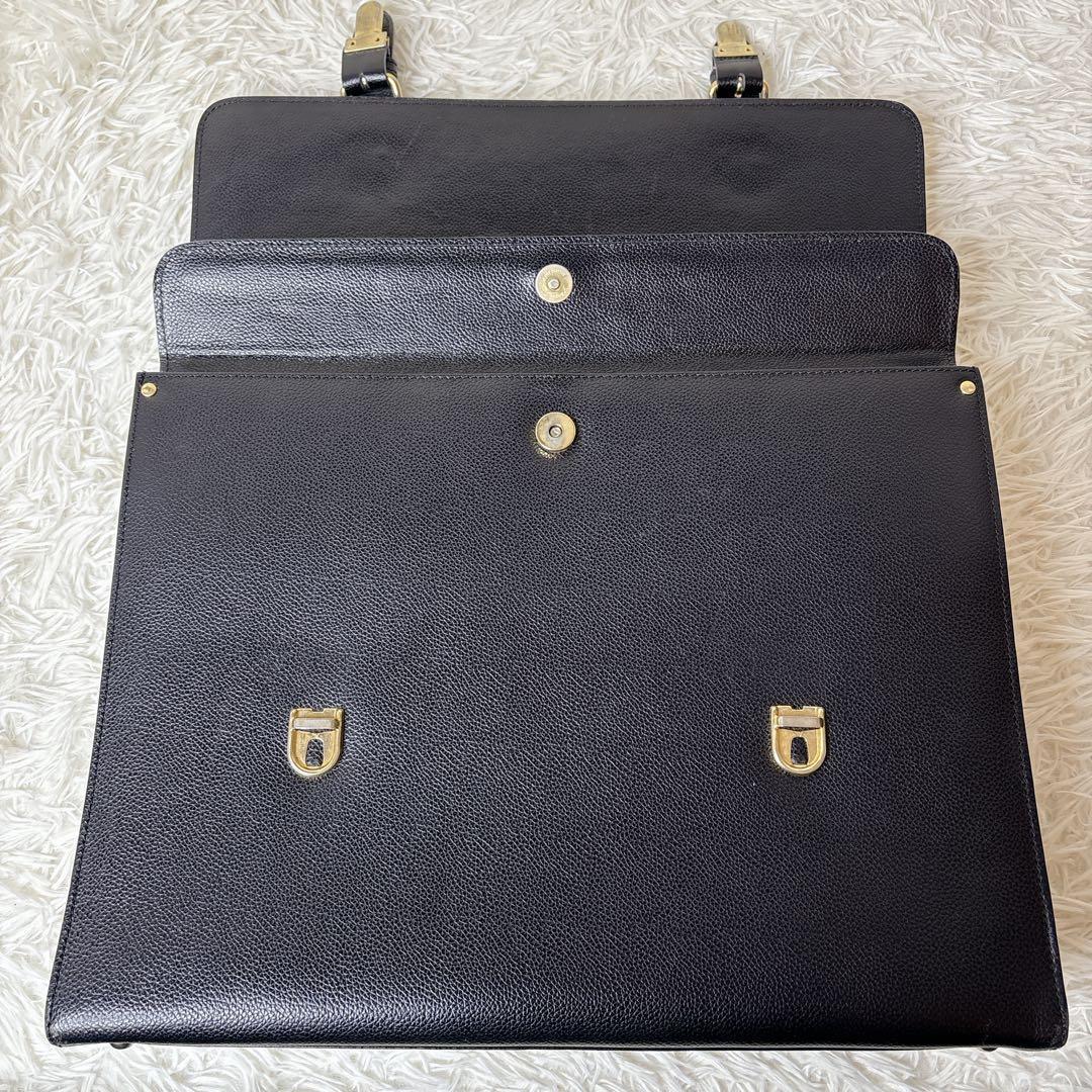 Burberry レザー ビジネスバッグ ブリーフケース ノバチェック シボ革